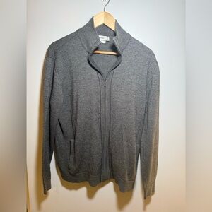 Calvin Klein Men's Charcoal Zip-Up Sweater